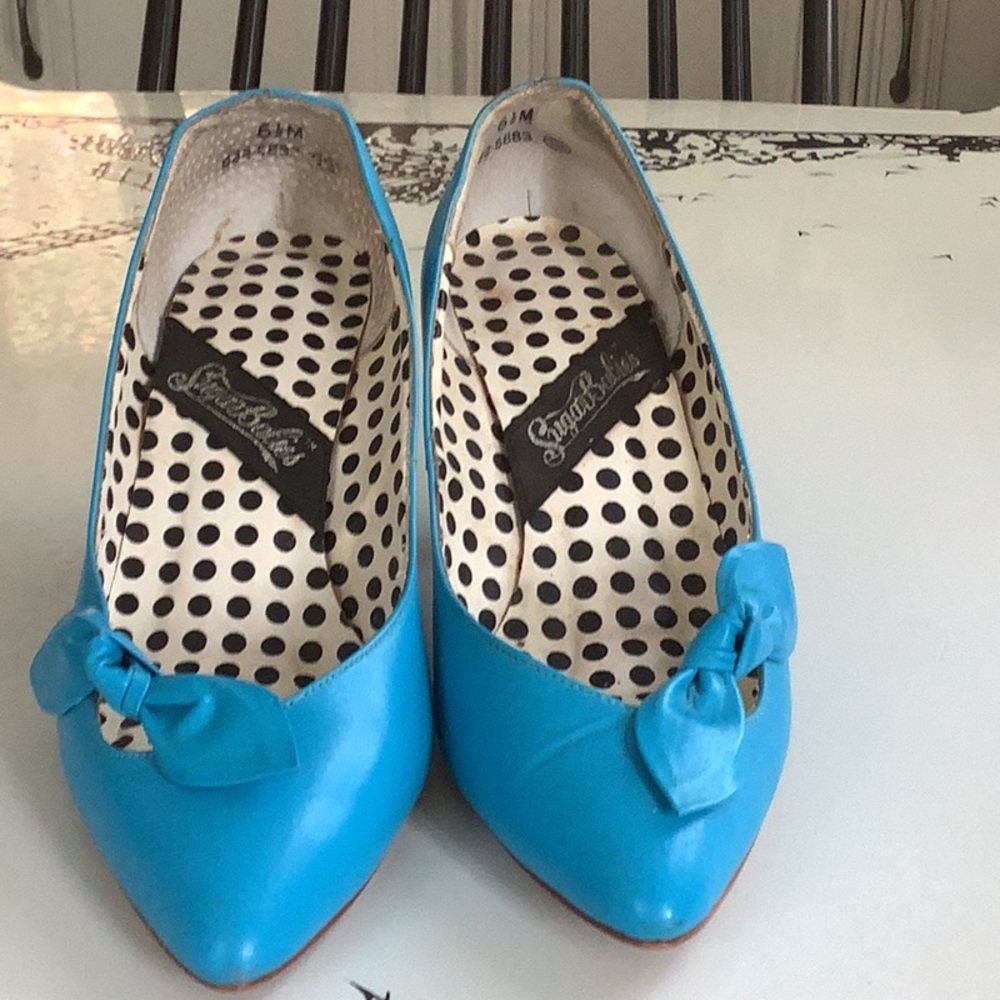Vintage Pumps fro early 90’s SugarBabies Turquoise - Picture 8 of 9